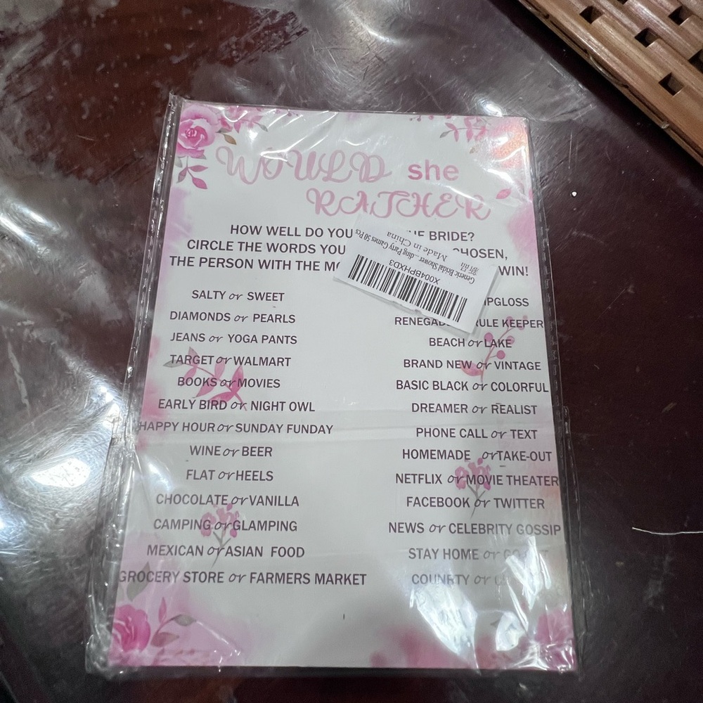 Would She Rather Game Cards